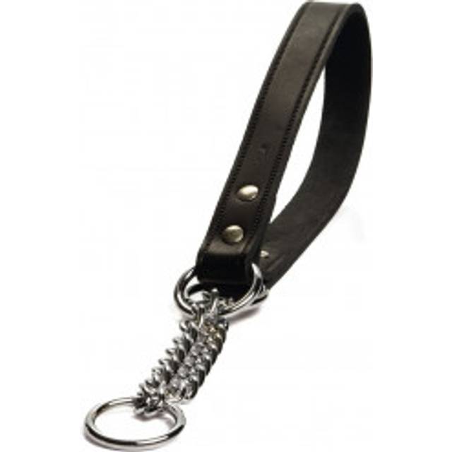Läderhalsband halvstryp för hund. Förpackning: 50 cm x 20 mm