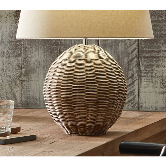 Azure 47cm Table Lamp Base - Brown;Cream (47cm H X 21cm W X 21cm D)