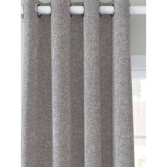 John Lewis Boucle Pair Blackout/Thermal Lined Eyelet Curtains