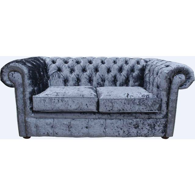 Chesterfield Handmade 2 Seater Sofa Settee Senso Dusk Blue Velvet In Classic Style