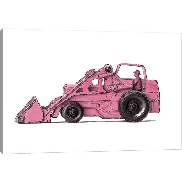 Tractor White Pink - Photograph Print on Canvas - Wrapped Canvas (66.04 cm H x 45.72 cm W x 3.175 cm D)