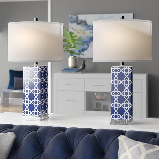 Dunson 69cm Buffet Lamp - Navy (68.58cm H X 38cm W X 38cm D)