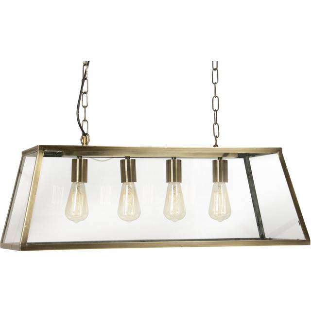 Hicks 4 - Light Kitchen Island Pendant - Antique Brass (32cm H X 78cm W X 32cm D)
