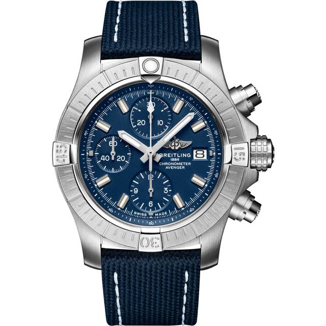Breitling Watch Avenger Chronograph 43 Leather Tang Type - Blue
