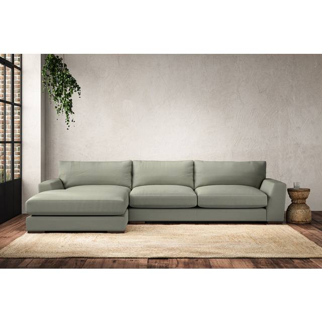 nkuku Guddu Left Hand Chaise Sofa | Make To Order | Large | Recycled Cotton Seaspray