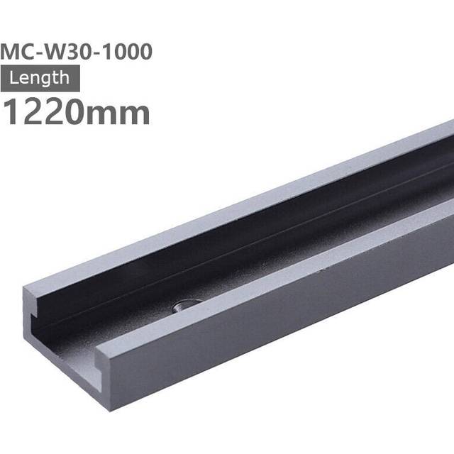 (1220mm) 300mm to 1220mm Grey T-Track with Predrilled Mounting Holes 30mm x 12.8mm Miter Slot for Saw Router Table