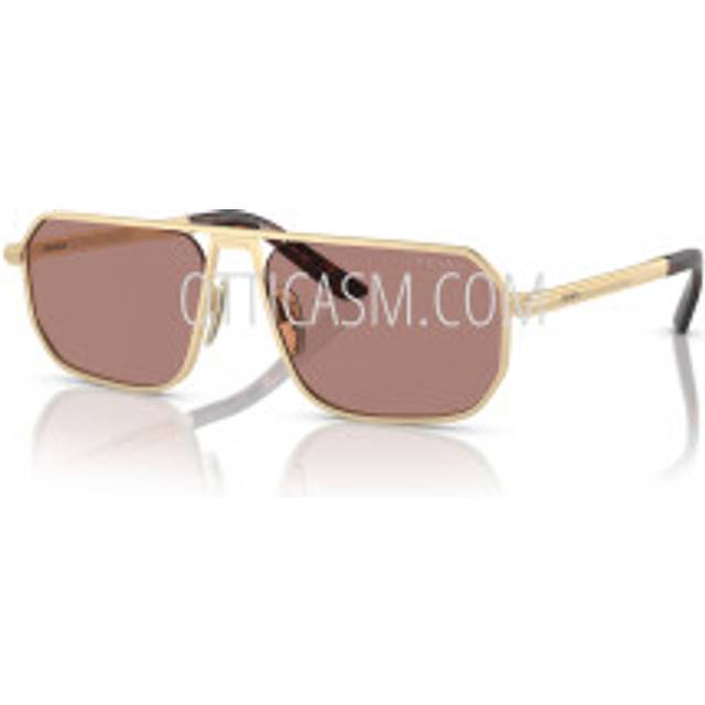 Prada Man PR A53S  VAF10D Sunglasses Metal Gold Brown Pillow Normal