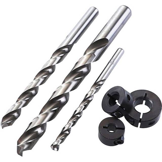 (3/8 Inch) HSS Imperial Twist Drill Bit Woodworking Bevel Drill Bit with Limited Ring and Hex Wrench