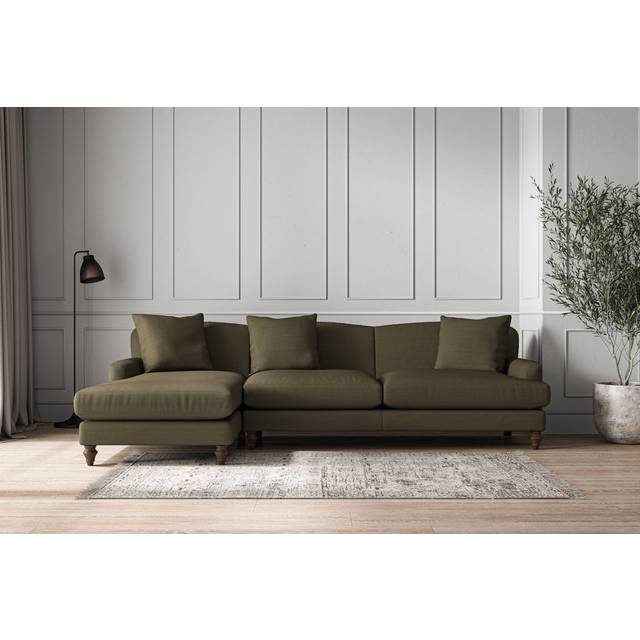 nkuku Deni Left Hand Chaise Sofa | Make To Order | Grand | Recycled Cotton Fatigue