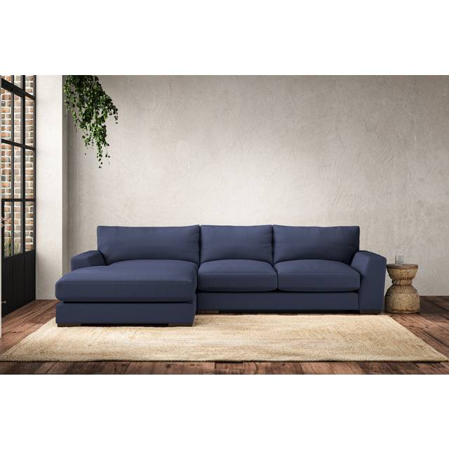nkuku Guddu Left Hand Chaise Sofa | Make To Order | Medium | Recycled Cotton Navy