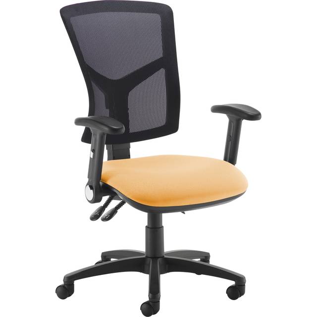Senza High Mesh Back Operator Office Chair With Folding Arms - Solano Yellow