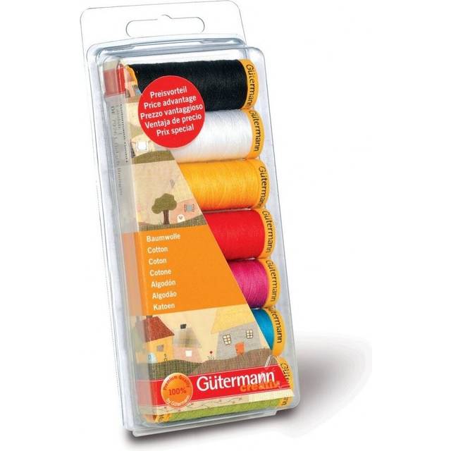 Gutermann Natural Cotton Sewing Thread Set Multicoloured - 100 Metres - per pack of 7