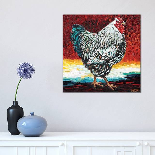 Fancy Chicken I by Carolee Vitaletti - Wrapped Canvas Painting (45.72cm H x 45.72cm W x 1.91cm D)