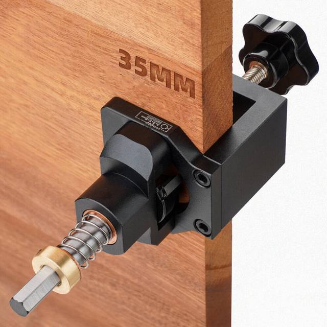 Aluminum Alloy 35mm Hinge Jig with Clamp Forsnter Drill Bit Drilling Guide Kit