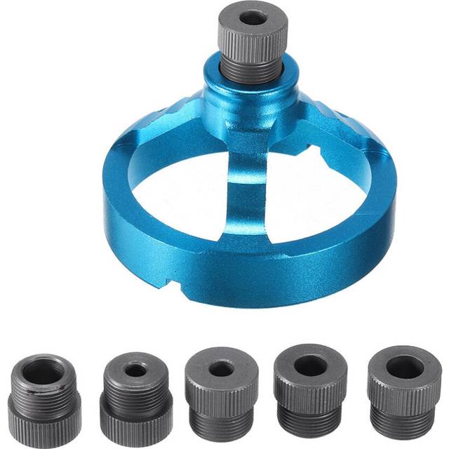 (Blue) Drill Guide Vertical Drilling Fixture Aluminum Alloy Straight Corner Round V Drill Punch Locator