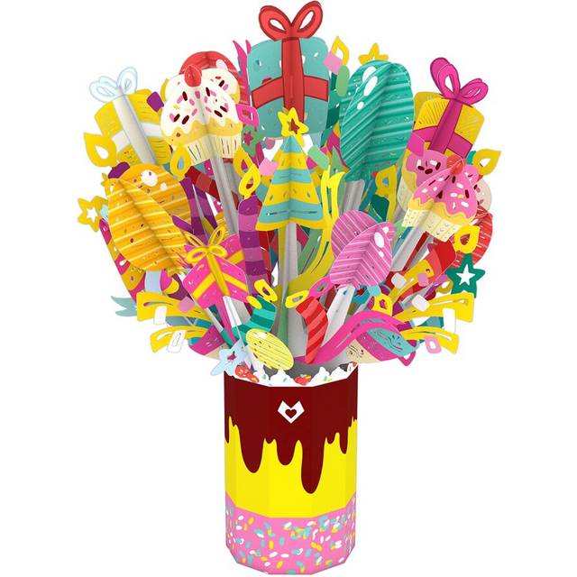 Lovepop Birthday Cake Bouquet  10.25x7-3D Paper Flower Greeting Card -