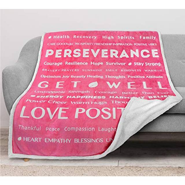 PAVILIA Get Well Soon Gifts for Women  Sympathy Blanket Inspirational Thoughtful Gift  Sherpa Fleece Healing Blanket Surgery Wellness Comfort  Hug Lov