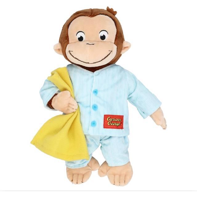 "KIDS PREFERRED Curious George in Pajamas Monkey Stuffed Animal Plush Toys Soft Cute Cuddle Plushie Gifts for Baby and Toddler Boys and Girls - 12"""" St"