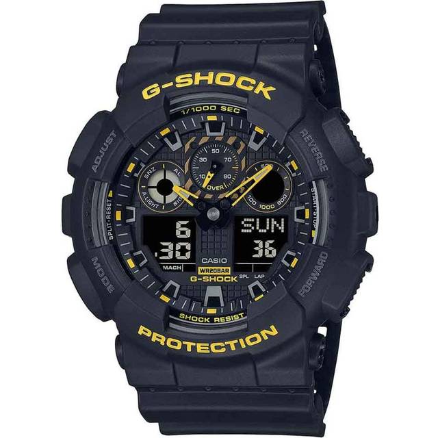 G-Shock GA-100 Black Caution Yellow Mens