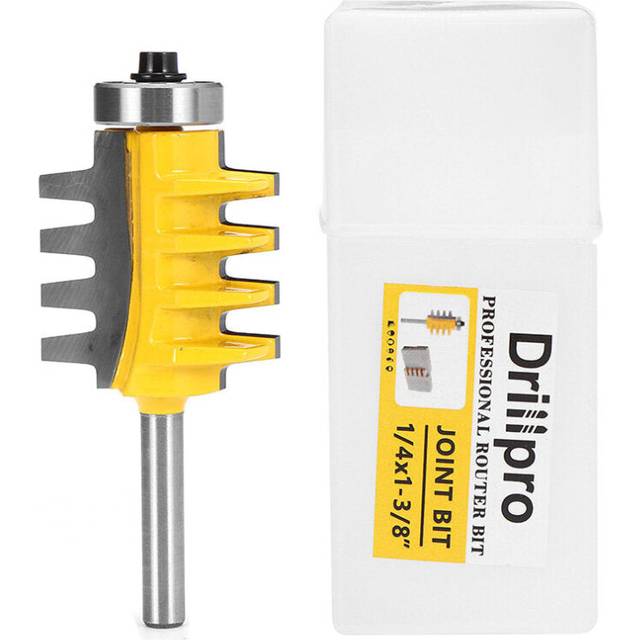 (1/4 Inch Shank) T-Slot Finger Joint Router Bit 1/2 or 1/4 Inch Shank Reversible for Woodworking Cutting