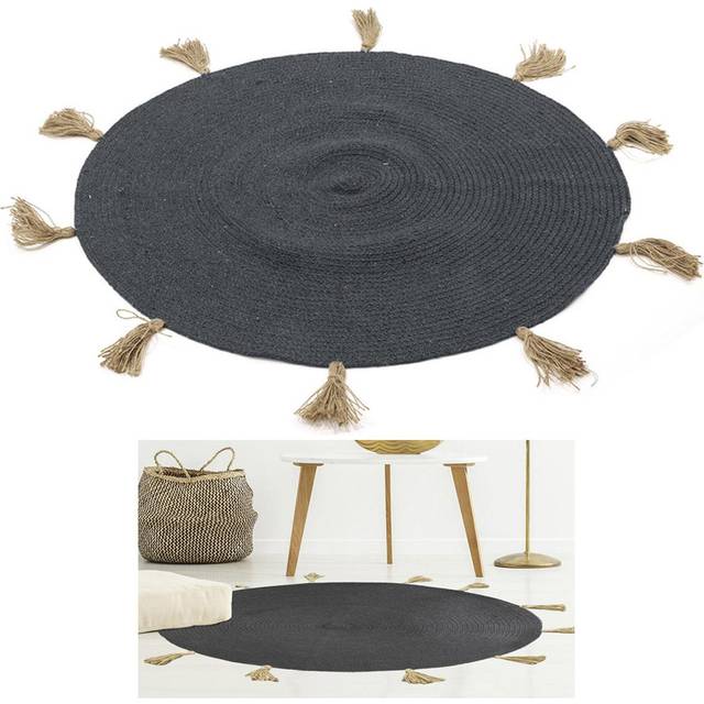 Les Trésors De Lily [R2497] - Grå 'Boho' bomullsmatta - 90 cm grå