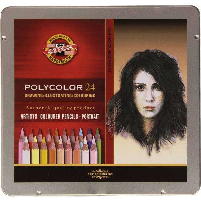 Koh-I-Noor : Polycolor : Artist Coloured Pencils 3824 : Set of 24 : Portrait