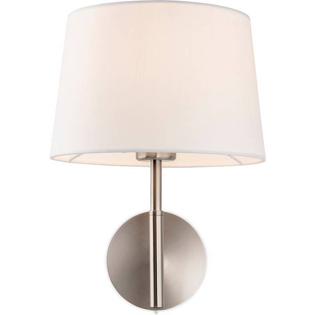 McColaugh 1 - Light Dimmable Silver/Cream Wallchiere (33cm H X 23cm W X 29cm D)