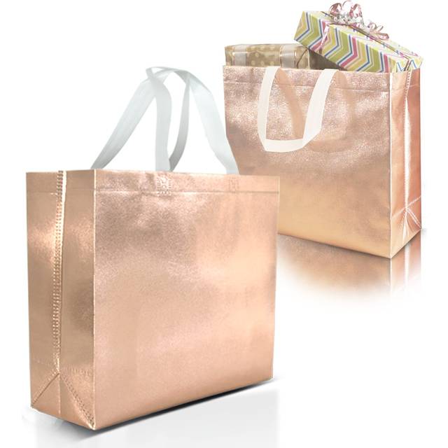 Nush Nush Set of 15 Reusable Rose Gold Gift Bags With Handles - Large Gift Bags For Goodie/Birthday/Bachelorette  Bridesmaids Gift Bags in Bulk  Party