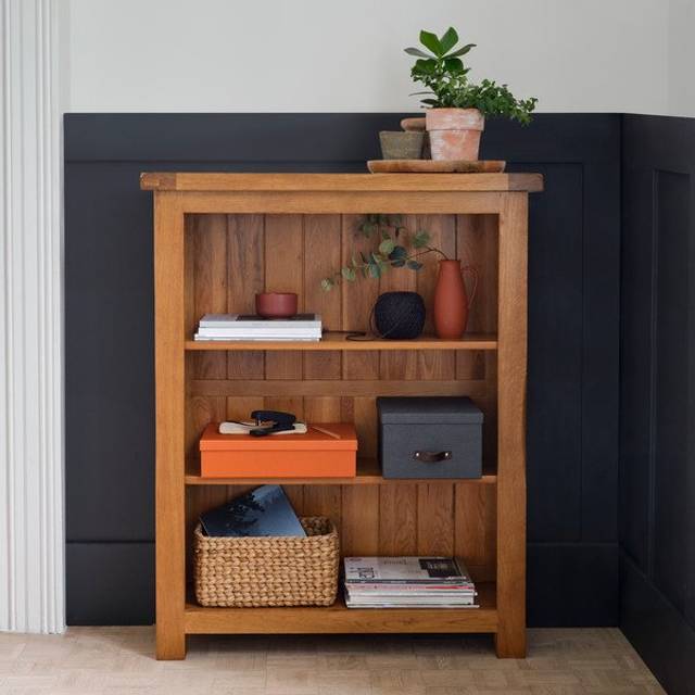 Rustic Solid Oak Bookcases - Small Bookcase - Original Rustic Range - Oak Furnitureland