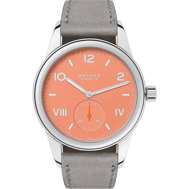 Nomos Glash&#xFC;tte Unisexuhr Club Campus cream coral 714 - silber