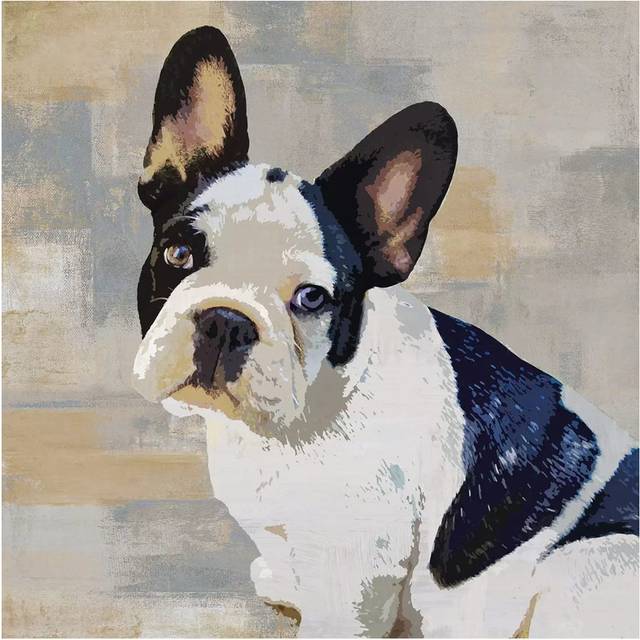 French Bulldog by Keri Rodgers - Wrapped Canvas Art Prints (93.98 cm H x 93.98 cm W x 1.91 cm D)