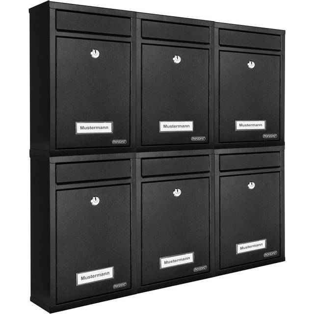 Mailbox 6Pcs Black 22x32x9cm