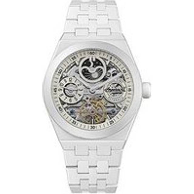 Ingersoll 1892 The Broadway Automatic Mens Watch with White Dial and White Ceramic Bracelet - I15103, White, Men