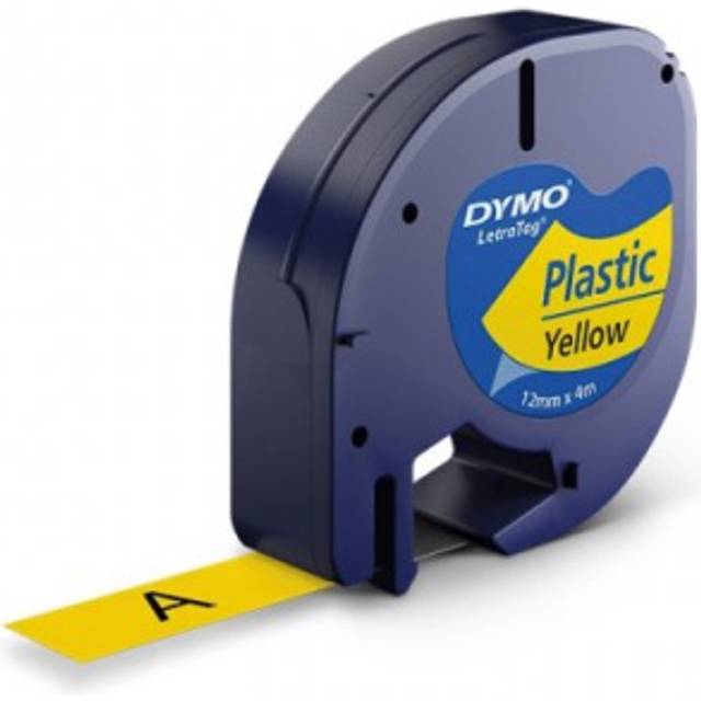 DYMO LetraTag refill, L1, plasttejp, vit, 12mm, 4m - 91222
