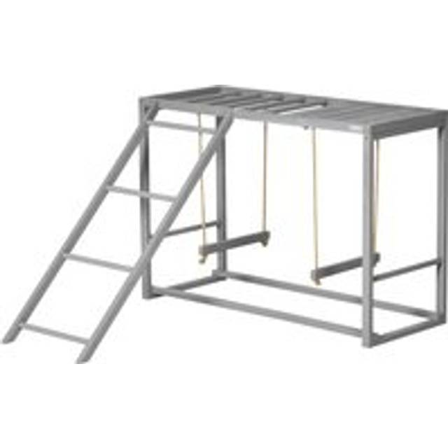 Pawhut Chicken Activity Play With Swing Set For 3-4 Birds, Wooden Chicken Coop, Grey