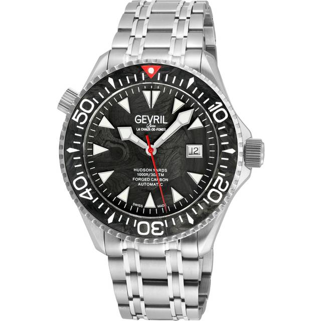 Hudson Yards 48832B Swiss Automatic 3 Hands, SW200 Movement Tungsten Ring, Damascus Steel Dial Watch - Grey - One Size