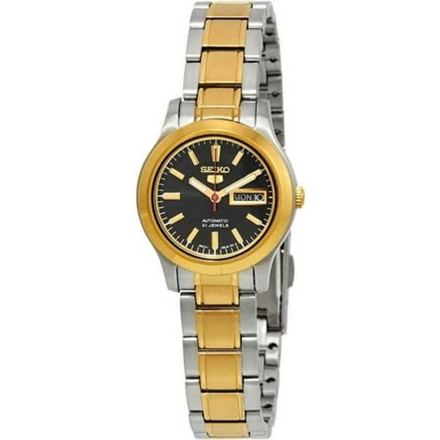 Seiko 5 Two Tone Stainless Steel Black Dial 21 Jewels Automatic SYMD94K1 Women's Watch
