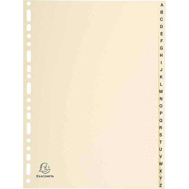 Exacompta Dividers Printed A to Z A4 pack of 5, Ivory
