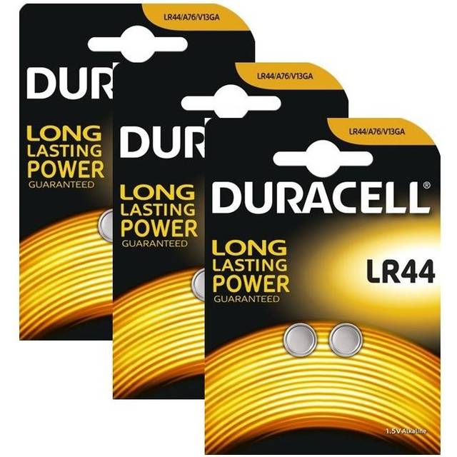 6 x Duracell LR44 1.5V Alkaline Button cell Batteries LR44 A76 AG13 357 SR44