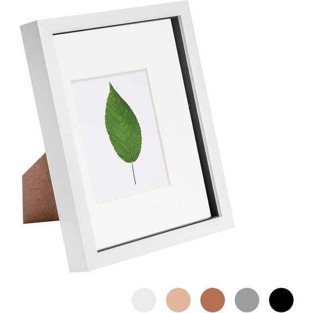 8" x 10" White 3D Box Photo Frame - with 4" x 6" Mount - White Mount