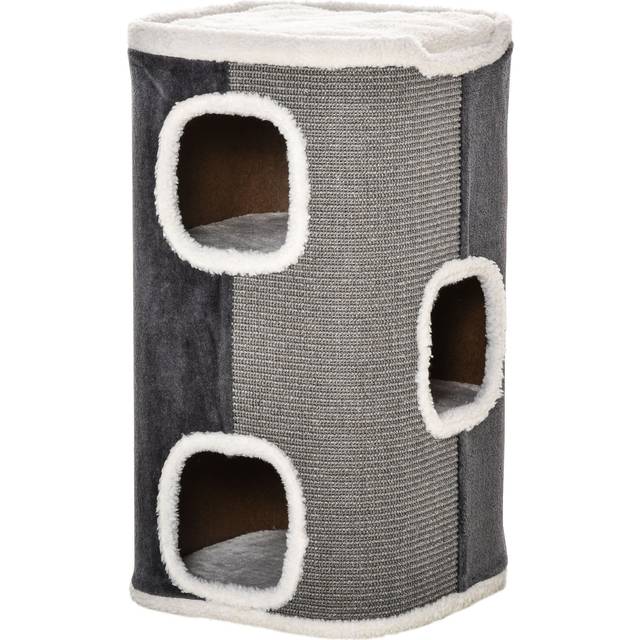 PawHut Cat Barrel Kitten Tree Tower Sisal Scratching Furniture Climbing Frame | TJ Hughes