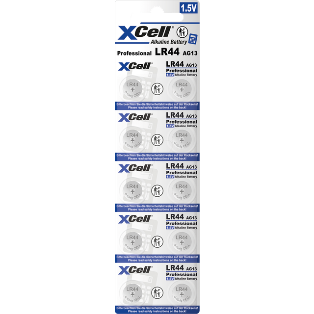 XCell Knappcell LR 44 1.5 V 10 st Alkaliskt