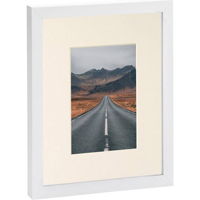 White 8" x 10" Photo Frame with 4" x 6" Mount - Ivory Mount