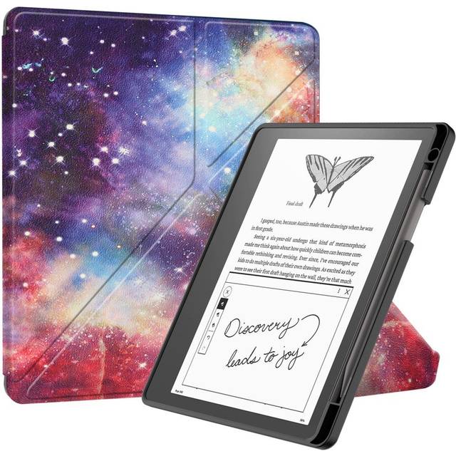 Amazon Kindle Scribe 11th generationen (2022) Origami Läder Fodral med Pennhållare - Galaxy