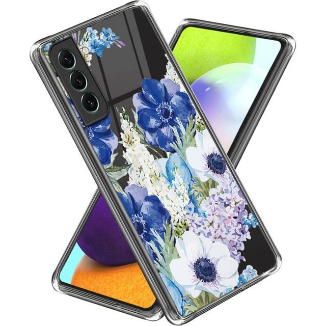 Samsung Galaxy S24+ (Plus) Flexibelt Plast Skal med Motiv - Blå Blommar