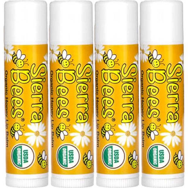 Sierra Bees, Organic Lip Balms, Honey, 4 Pack, .15 oz (4.25 g) Each