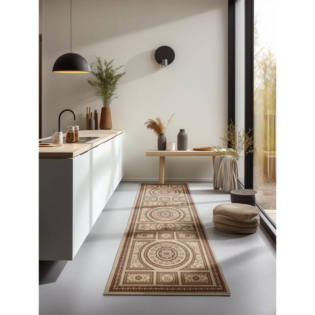 Guzara Oriental rug for the living room or bedroom - Black (Runner 80 x 240cm)