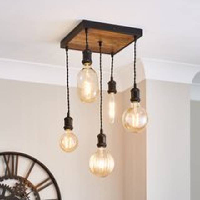 Fulton 5 Light Cluster Ceiling Light - Brown
