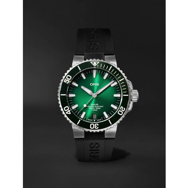 Oris - Aquis Automatic 43.5mm Stainless Steel and Rubber Watch, Ref. No. 01 400 7763 4157-07 4 24 74EB - Men - Green