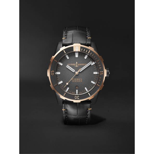 Ulysse Nardin - Diver Automatic 42mm Stainless Steel, PVD-Plated and Alligator Watch, Ref. No. 8163-175/GREY-5N - Men - Gray